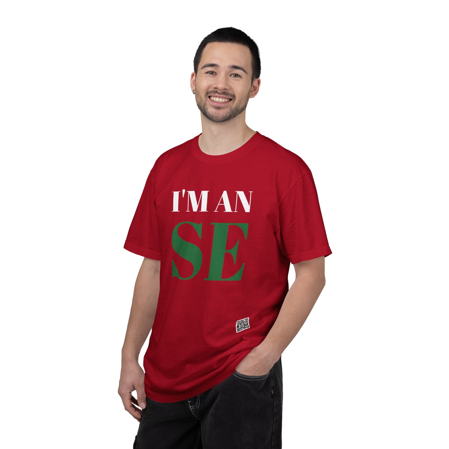 I'M AN SE T-Shirt | Typography Statement Tee, Bold White Text on Black