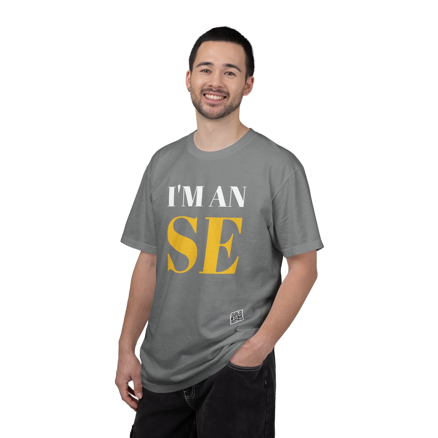 I'M AN SE T-Shirt | Typography Statement Tee, Bold White Text on Black